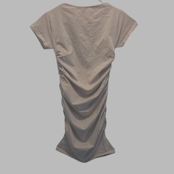 BLANQI Dress Maternity Medium Everyday Cap Sleeve Crew Neck Dress Frosty Pink - Picture 5 of 5